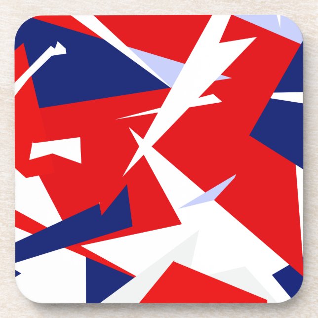 Positive Vibes Red Blue White Coaster (Front)