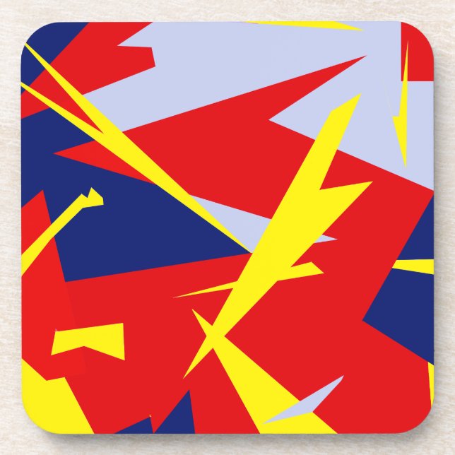 Positive Vibes Red Blue White Coaster (Front)