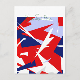 Positive Vibes Red Blue White Postcard