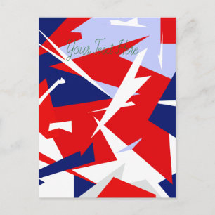 Positive Vibes Red Blue White Postcard