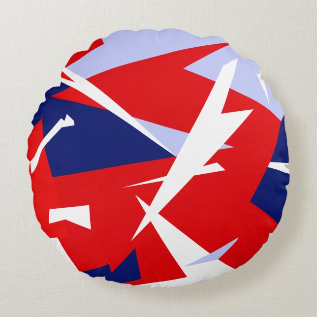 Positive Vibes Red Blue White Round Cushion (Front)