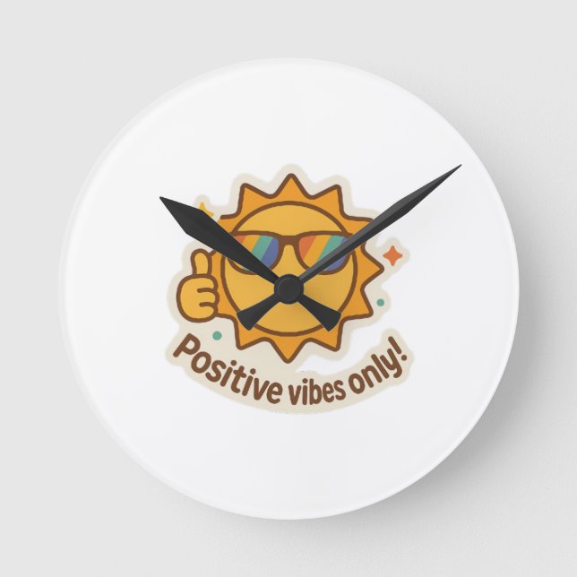 Positive vibes round clock (Front)