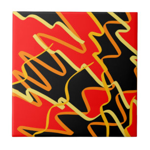 Positive Vibes Splash of Colour Happy Abstract Art Ceramic Tile
