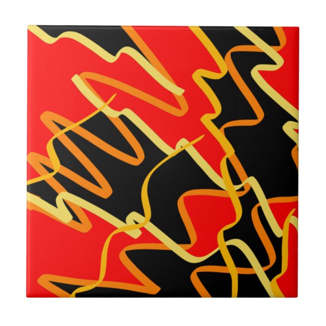 Positive Vibes Splash of Colour Happy Abstract Art Ceramic Tile (Front)