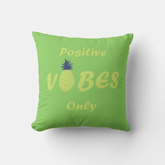 Positive vibes summer holiday cushion (Front)