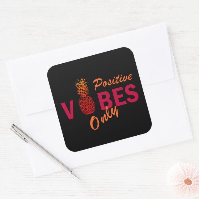 Positive vibes summer holiday square sticker (Envelope)