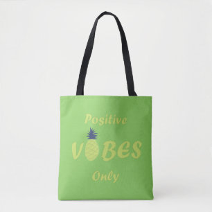 Positive vibes summer holiday tote bag