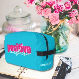 Positive Vibes Teal & Pink Personalised Toiletry Dopp Kit
