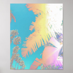 Positive Vibes Tropical Palm Trees Poster