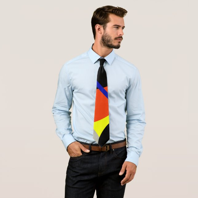 Positive Vibes Yellow Blue Minimalistic Tie (In Situ)
