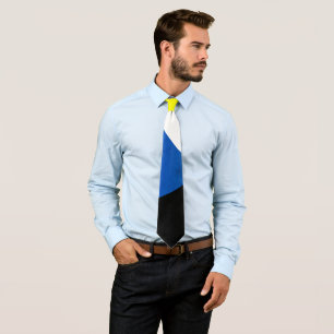 Positive Vibes Yellow Blue Minimalistic Tie