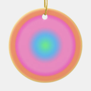 Positive Vibrations - Colourful Radial Gradient Ceramic Ornament
