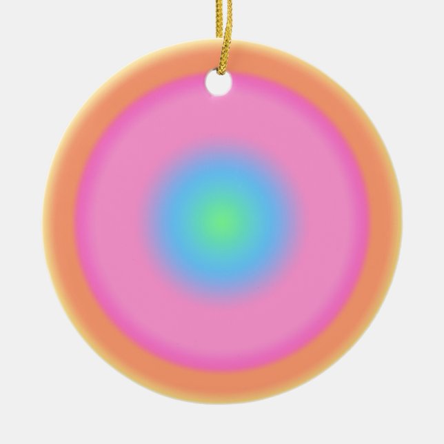 Positive Vibrations - Colourful Radial Gradient   Ceramic Ornament (Front)