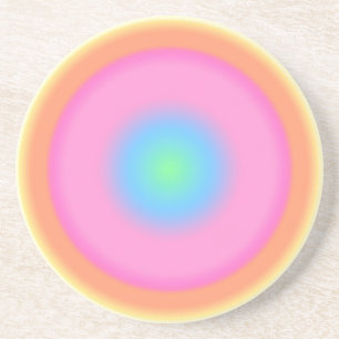 Positive Vibrations - Colourful Radial Gradient Coaster