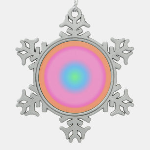 Positive Vibrations - Colourful Radial Gradient Snowflake Pewter Christmas Ornament