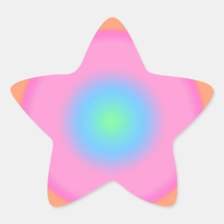 Positive Vibrations - Colourful Radial Gradient Star Sticker
