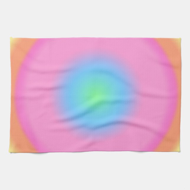 Positive Vibrations - Colourful Radial Gradient   Tea Towel (Horizontal)