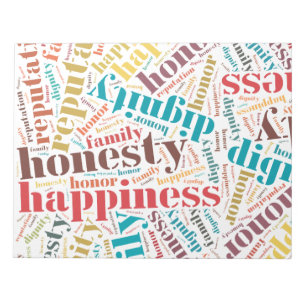 Positive words cloud notepad