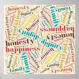 Positive words cloud poster