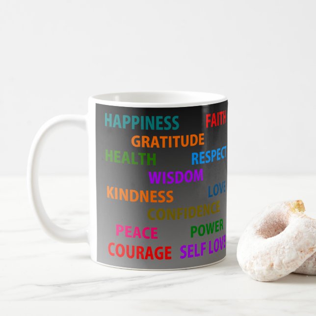 Positive words coffee mug (With Donut)