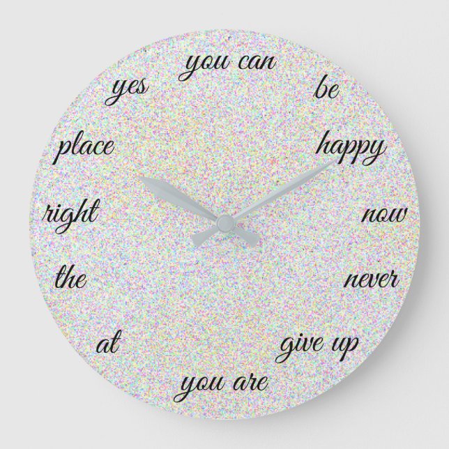 Positive Words Creative Motivational Large Clock (Front)