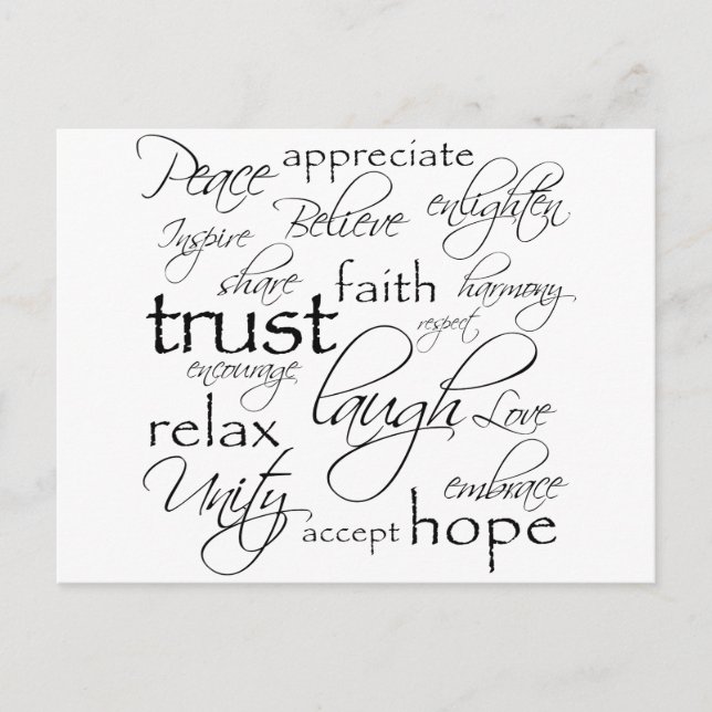 Positive Words Customise Product Postcard (Front)