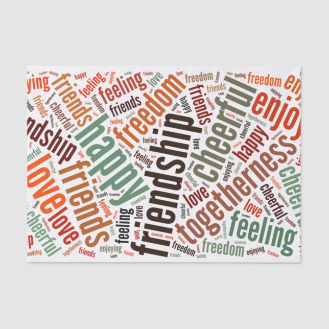 Positive words design tissue paper (Front)