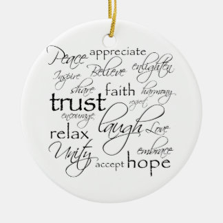 Positive Words Items Ceramic Tree Decoration