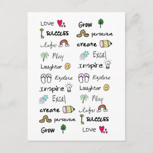 Positive Words Post Cards