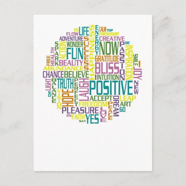 Positive Words Postcard (Front)