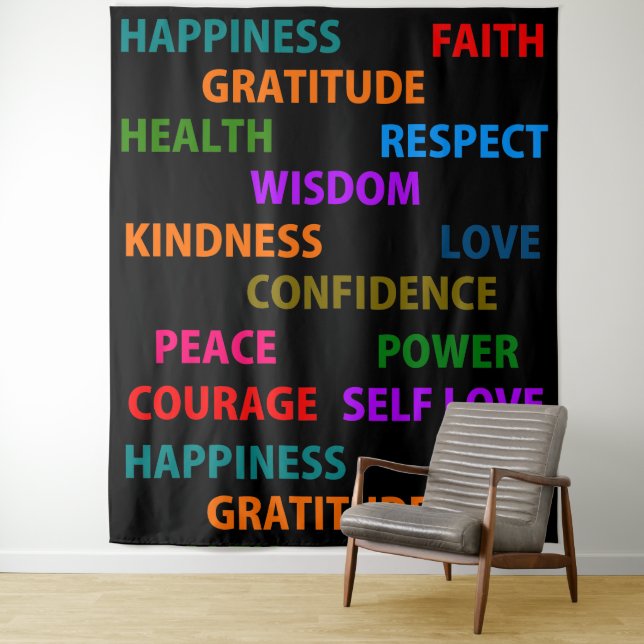Positive words tapestry (In Situ)