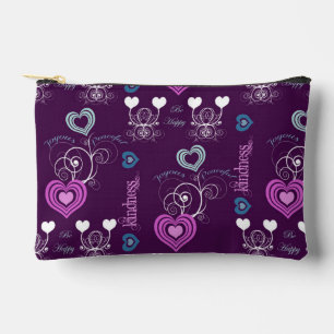Positive Words with Hearts Accessory Pouch