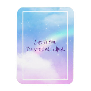 Positive Words with Pastel Clouds and a Rainbow Magnet