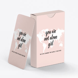 Positive You Are Not Alone Girl Motivation Quote Playing Cards
