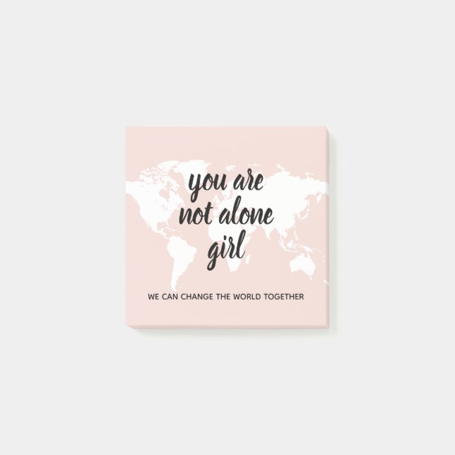 Positive You Are Not Alone Girl Motivation Quote Post-it Notes (Front)