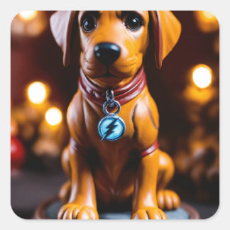 "Positively Adorable: Cute Dog Sticker" Square Sticker