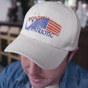 POSITIVELY PATRIOTIC LOVE AMERICA FLAG TRUCKER HAT