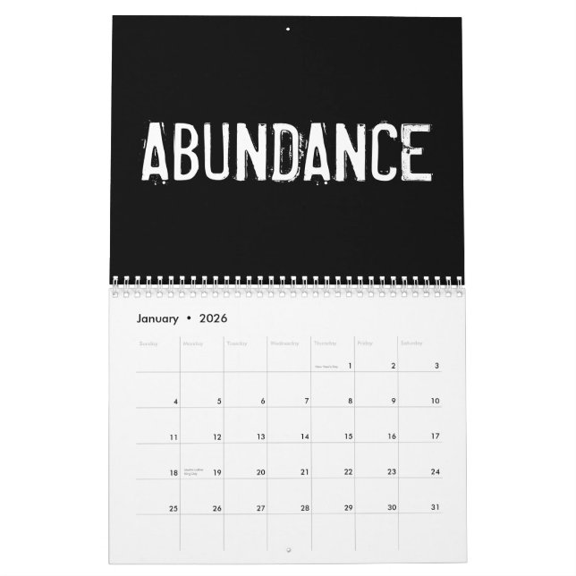 Positivity Affirmations Calendar (Jan 2026)