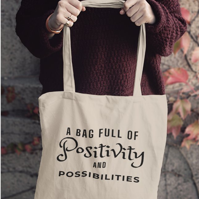 Positivity and Possibilities Quirky Modern Stylish Tote Bag ( Shop now and carry the inspiration with you!)