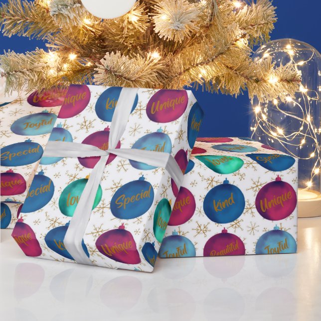 Positivity bauble gift wrapping paper roll (Holidays)