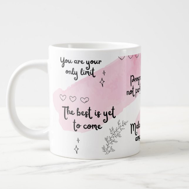 Positivity Boost Pink Speciality Mug (Left)