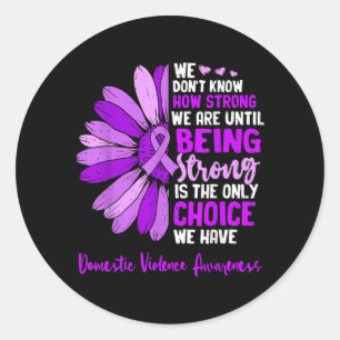 Positivity Domestic Violence Awareness Ribbon Classic Round Sticker