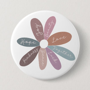 Positivity Happiness Daisy Daily Affirmations Cute 7.5 Cm Round Badge