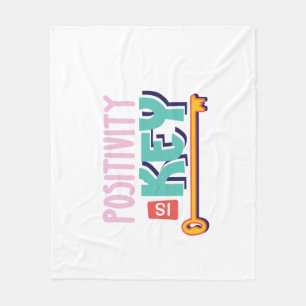 positivity is the key design fleece blanket