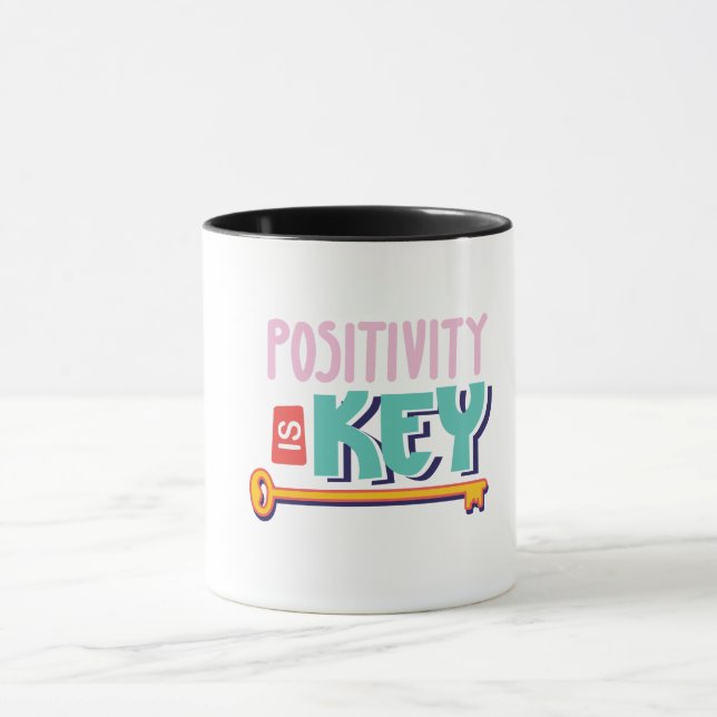 positivity is the key design  mug (Center)