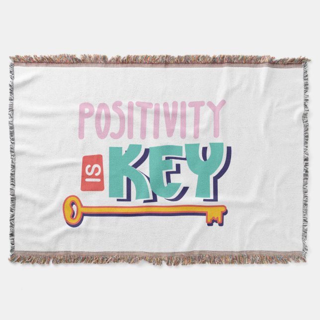 positivity is the key design  throw blanket (Front)