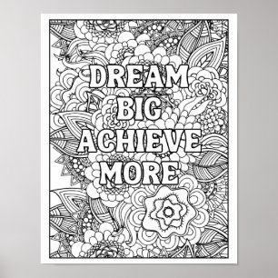 Positivity, Joy, Therapeutic Coloring, Self-Love Poster