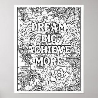 Positivity, Joy, Therapeutic Coloring, Self-Love Poster