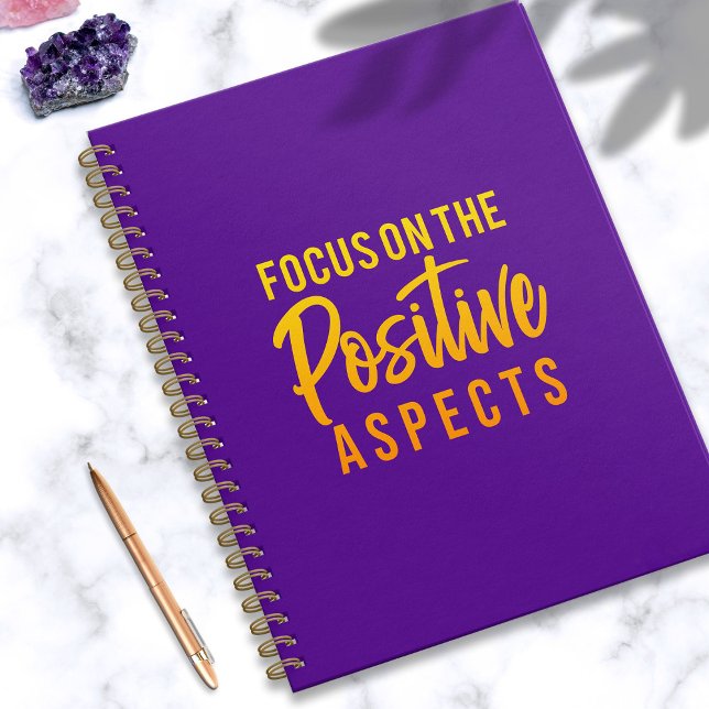 Positivity Law of Attraction Trendy Purple Slogan Notebook (In Situ)