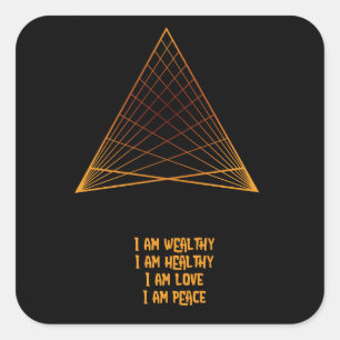 Positivity Mantra Gold Sacred Geometry Square Stic Sticker